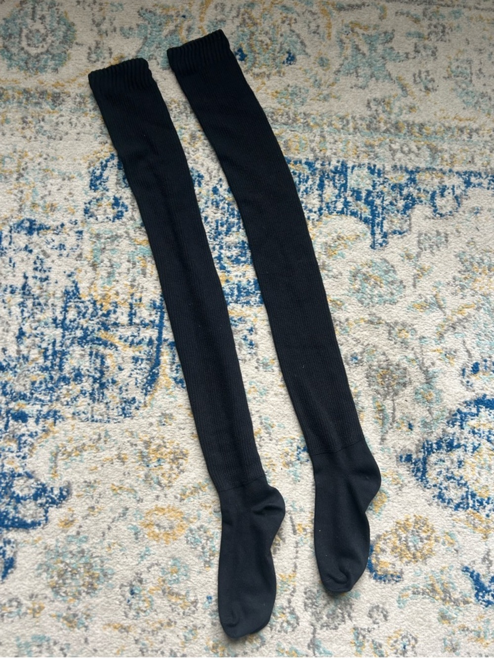 NWOT Black Thigh High Ribbed Socks American Apparel AA
